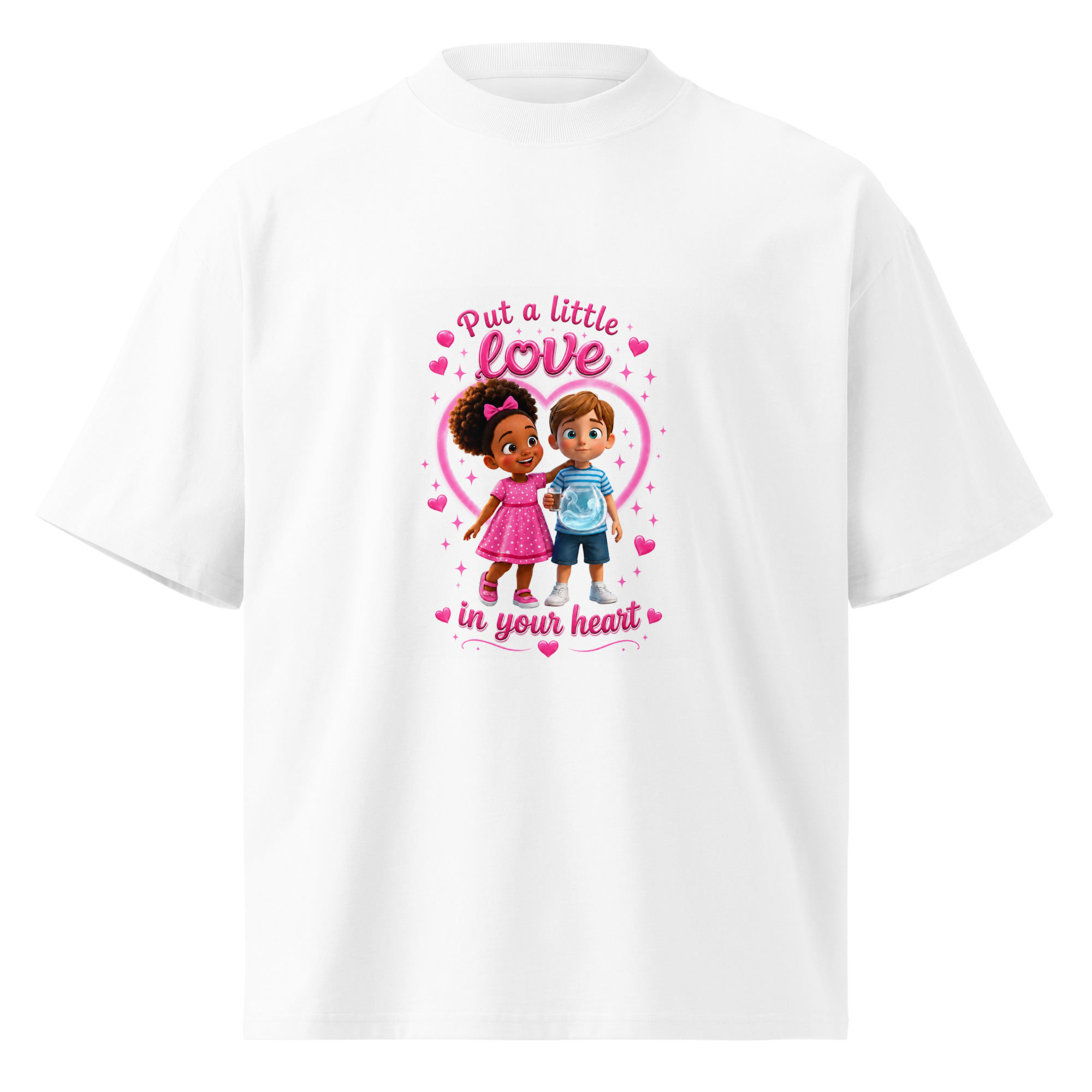 Unisex organic oversized high neck t-shirt
